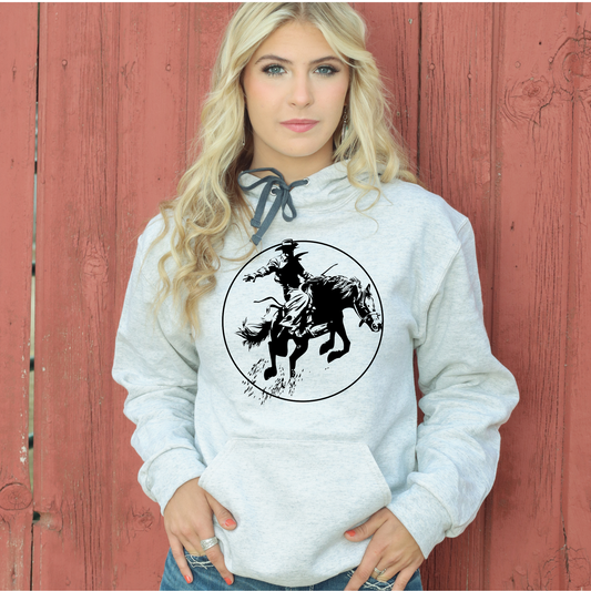 Bucking Bronc Gray Hoodie