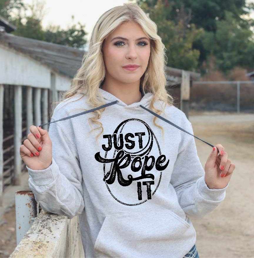 Just Rope It Light Gray Hoodie