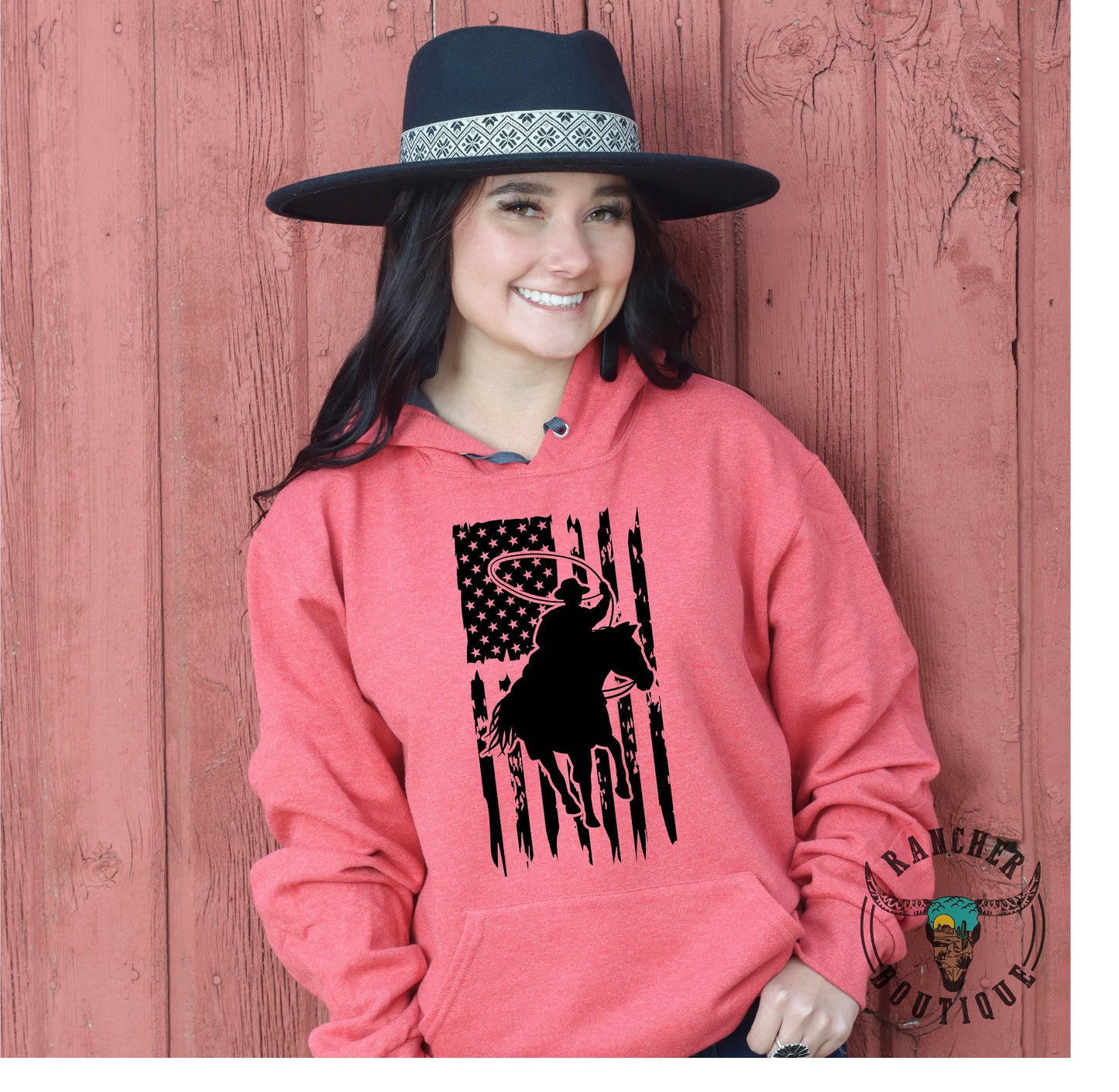 American Flag with Roper Hoodie