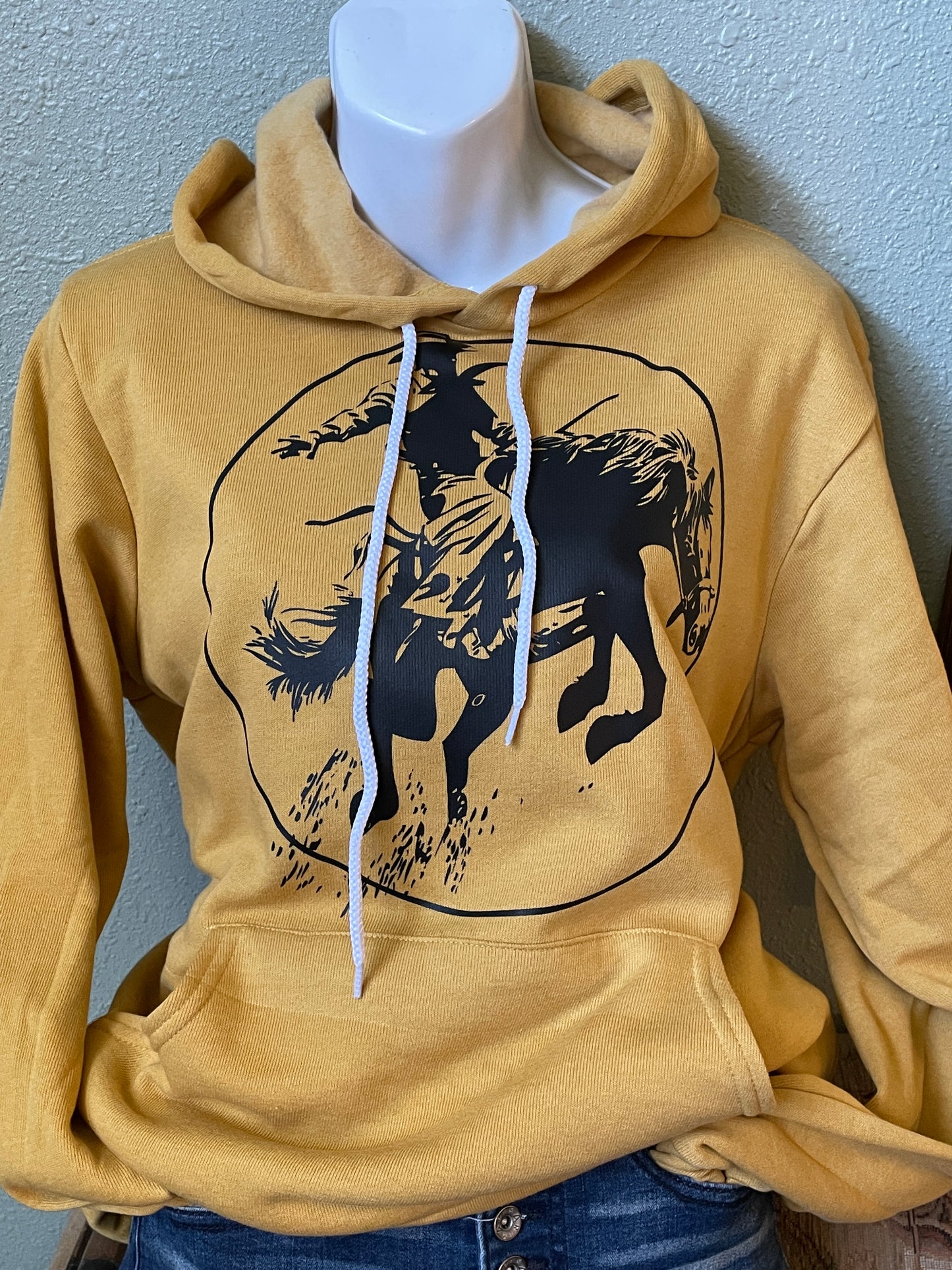 Mustard Bucking Horse Hoodie